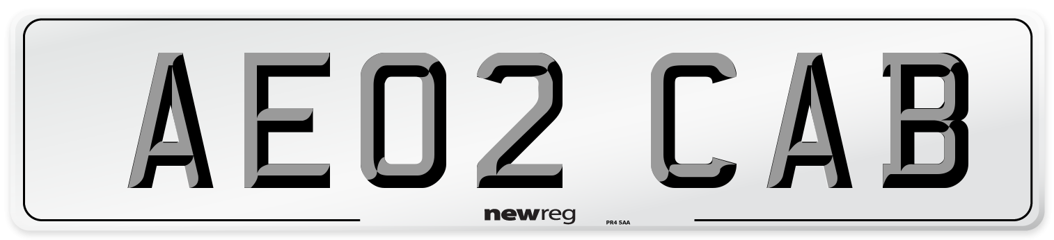 AE02 CAB Number Plate from New Reg